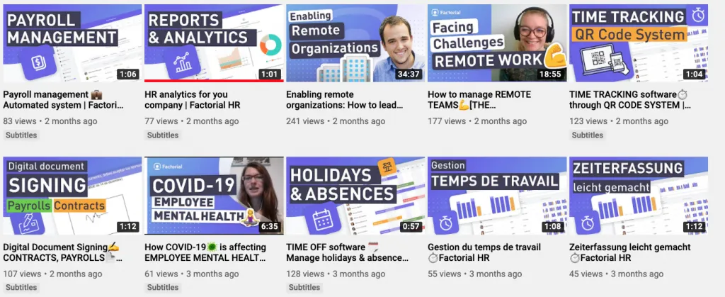 Canal de Youtube de Factorial HR
